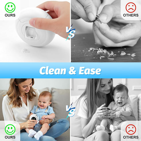 RVDU 2-in-1 3 Trimmer Electric Nail Clipper, Baby Nail Clipper with File & Speed Gears, Baby Nail Electric with LED