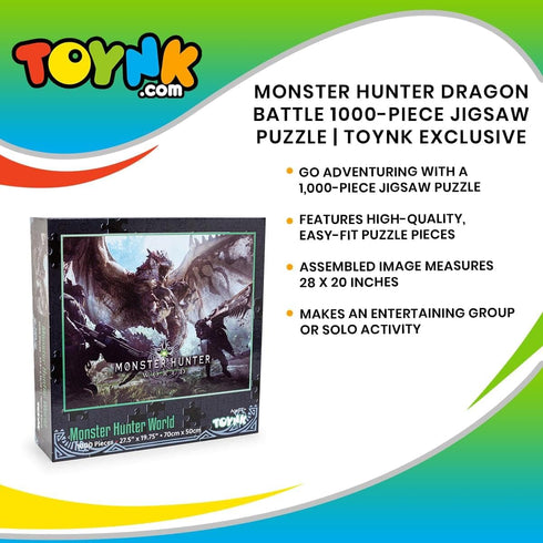 Monster Hunter Dragon Battle, 1000-Piece Jigsaw Puzzle for Adults, Brain Teaser, Educational Developmental Toys