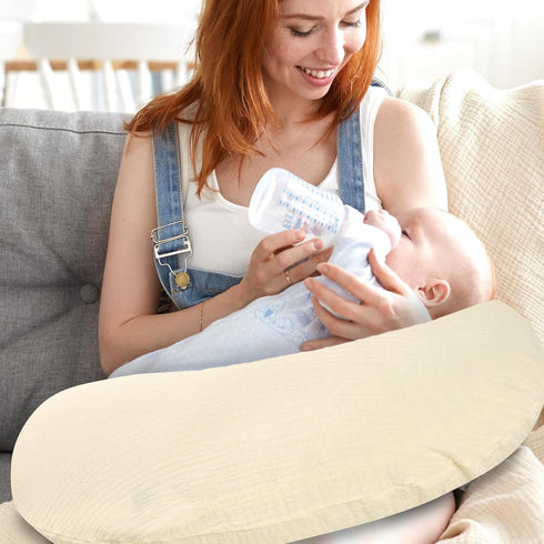 Hooyax Muslin Nursing Pillow Covers Only, Soft and Breathable Nursing Covers for Breastfeeding Pillows, Adorable Infant