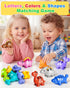 52 3-5, 10 PCS Dinosaur Alphabet Learning Toys for Toddlers Kids Different Dinosaur Figures, Double Sided ABC Matching