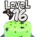 Level 16th Game Birthday Cake Topper - Video Game Boy's 16th Birthday Level Up Party Decoration Supplies