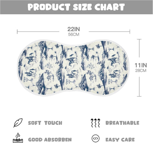 KEIGE 2Pcs Girls,11x22in,A113083 West Desert Cowboys Burp Cloth,Unisex Large Absorbent Soft Cotton Muslin Burping