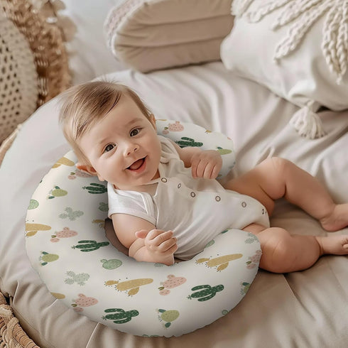 KuphiL10C Western Cactus Pattern Nursing Pillow Cover, Unisex Removable Breastfeeding Pillowcase Slipcover for Baby
