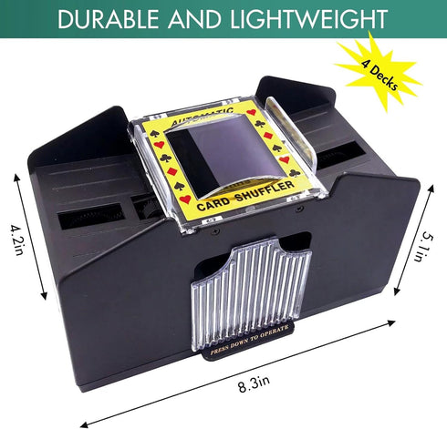 Automatic Card Shuffler, Battery Operated Card Dealer Machine for UNO, Blackjack, Texas Hold'em Home Games