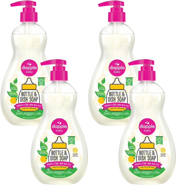 Dapple Bottle and Dish Soap Baby, Fresh Citrus, 16.9 Fl Oz (Pack