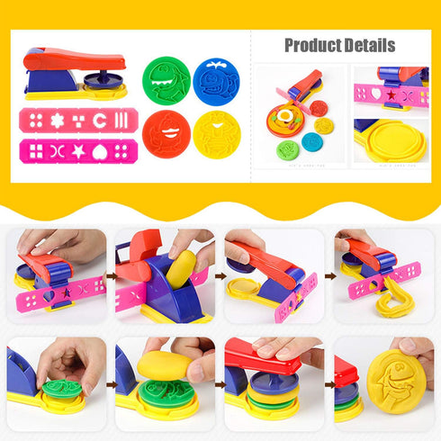 Playdough Tools Set for Kids, 32 PCS Play Dough Tools Kit with Molds, Rollers, Extruder, Cutter, Scissor in Random Color