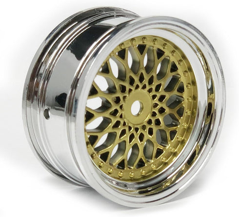 4PCS 52mm Diameter Plastic Plating Wheel Rims Hex 12mm for 1:10 RC On-Road Drift Touring Racing Car, Gold Silver,