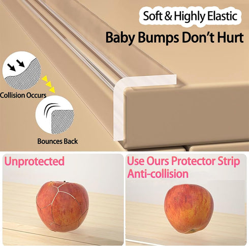 2mm 2.6in 13FT, ZOMPAGO Clear Acrylic Edge Protector Tape, Thick x x Self Adhesive Transparent Bumper Strip for Table