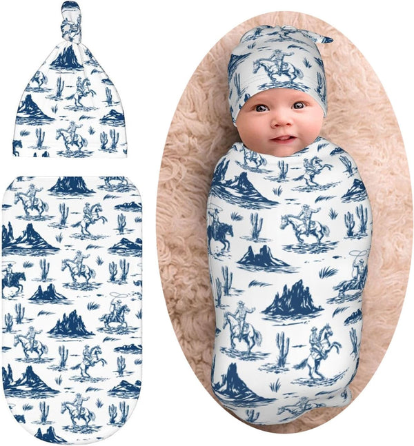 Osvbs Western Cowboy Cactus Baby Stuff Newborn Baby Swaddle Blanket Wrap Blanket Soft