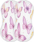 YETTASBIN Pink Purple Butterflies Muslin Baby Burp Cloth, Super Soft Absorbent Cotton Burp Rag Baby Bibs Feeding Cloth