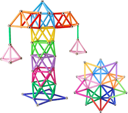 Veatree 150Pcs Magnetic Building Sticks Blocks Toys, Magnet Educational STEM Toys for Kids and Adults, 3D Non-Toxic