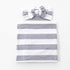 Set Galabloomer Baby Girl Newborn Receiving Blanket with Headband Baby Swaddle Nursery Swaddle Wrap with Card (Stripe)