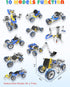 STEM Toys for Boys Age 5-8, 10 in 1 Electric Building Toys for Kids, Educational Racing Construction Kit