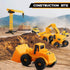 Set, 2 Construction Race Tracks Flexible Train Tracks w/ Electric Construction Race Vehicles w/Lights, STEM Engineering
