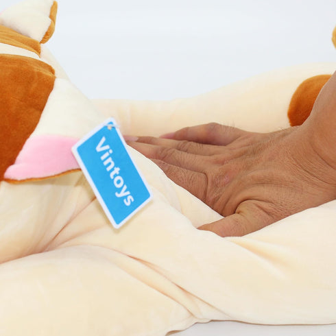 Vintoys 23.5" Very Soft Cat Big Hugging Pillow Plush Kitten Kitty Stuffed Animals Brown