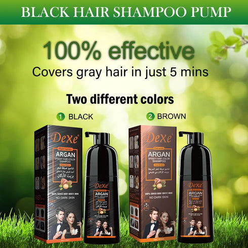 Instant Black Hair Dye Shampoo for Gray Hair Coverage,Hair Color Shampoo for Men/Women,3 in 1-100% Grey Cover,Permanent Hair Shampoo,Herbal Ingredients and Ammonia Free,420ML (Dark Brown)