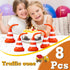 8 Pack 10 oz Set Sawysine Construction Cone Cups with Straws Bulk, Traffic Cones Party Favor Plastic Reusable Kids Race