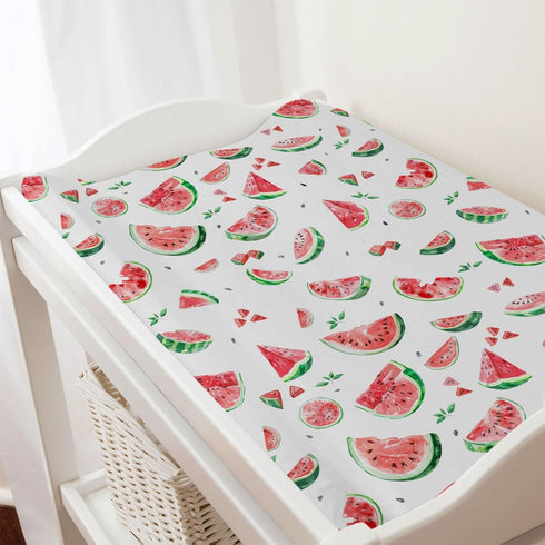 Watercolor Watermelon Changing Pad Covers, Soft Breathable Stretch Fitted Baby Changing Table Pad Mats for Boy Girl,