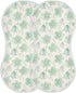 decor gift 4 Pack 22x11in Cotton Newborns Burp Cloths Easy Care Mint Green Flowers Baby Rags for Unisex Babies