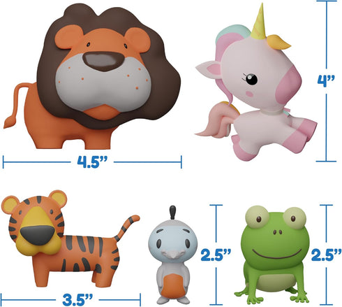 Mold Free Bath Toys for Babies and Toddlers, No Hole Animal Bath Toys, BPA-Free, Dishwasher-Safe, for 0-18 Months