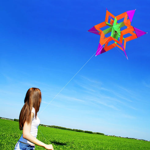 Hengda Kite-New Version 42 Inch 3D Lotus Flower Kite for Kids and Adults, Easy to Carry with Flying Line