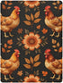 CZXW 52" 28" Rooster Hen Floral Design Crib Sheets Fitted x Natural Cotton Soft & Breathable for Baby Crib Mattress