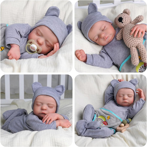 JIZHI Lifelike Reborn Baby Dolls Noah - 17 Inch Realistic Anatomically Correct Baby Boy Dolls with Feeding Kit Gift Box