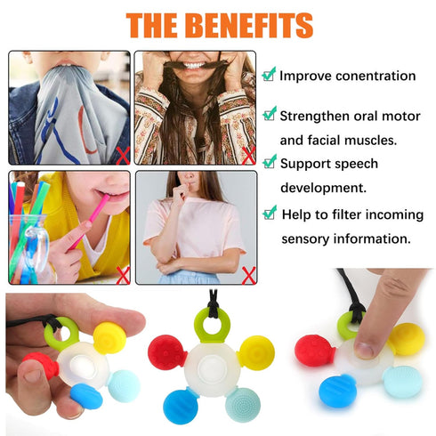 Chewy Necklaces for Sensory Kids, Seeway Silicone Chew Toys for Kids with ADHD Autism, Anxiety, Oral Motor, Reduce