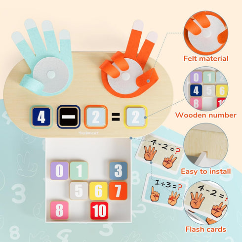 TOP BRIGHT Educational Learning Number Toy for Toddler – Finger Counting Math Toys for Age 3+ – Montessori Toy