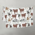 Watercolor Cows Baby Blanket, Farm Cows Green Leaves Flannel Swaddle, Soft Lightweight Receiving Blanket 30x40