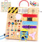 23-in-1 Montessori Busy Board with LED Lights Educational Wooden Activity Toy for