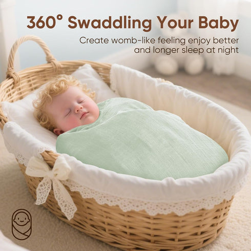 MIGIOL 47 47inches 3 Packs 3 swaddles for Newborns Muslin Swaddle Blankets Baby Essentials for Newborn X Receiving