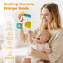 0-3-6-12 Set hahaland Baby Lovey Security Blanket, Plush Hanging Sensory Toy with Teether, Rattle & Crinkle for Infant