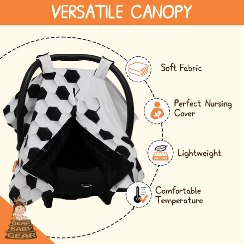 Lightweight Double Layer Car Seat Canopy with Soccer Pattern