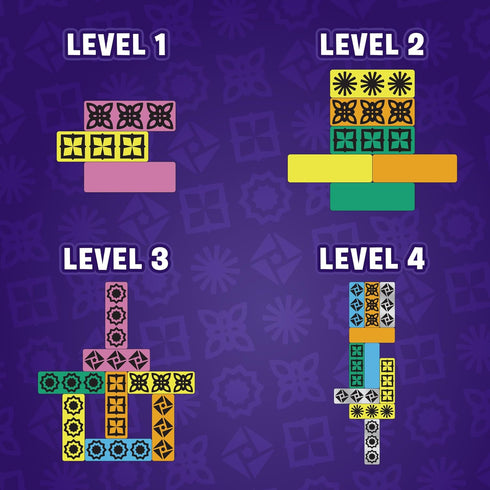 Blockwork Family Board Games, Fast-Paced Puzzle Games for 2 to 4 Players, Multiple Difficulty Levels, Ages 4+