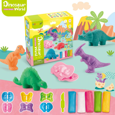 VConejo Color Dough Toys Dough Accessories Set Creations Tools for Kid 2-4-8 Years (Dinosaurs World) by VConejo
