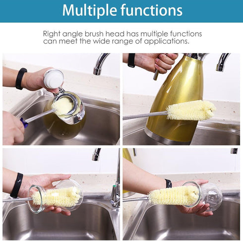 Long Bottle Brush Cleaner, 16" Flexional Water Bottle Cleaning Brush for Tumblers and Wine Stemware