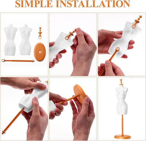 COHEALI Dress Stand Doll Hold Display Stand, 4pcs Doll Clothes Support Stents for Display