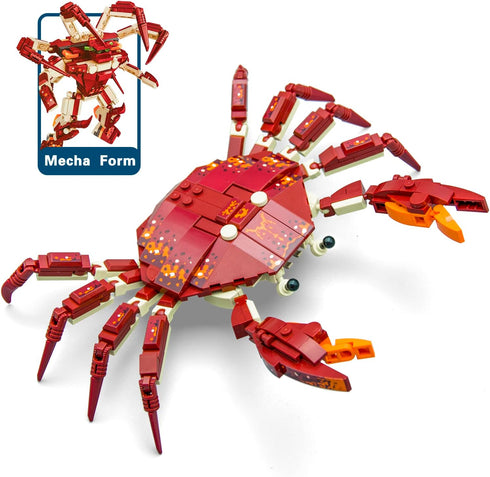 Ocean Animal Building Blocks (242PCS), Deep Sea Creatures Building Toy Set for Kids, Boys and Girls Crab