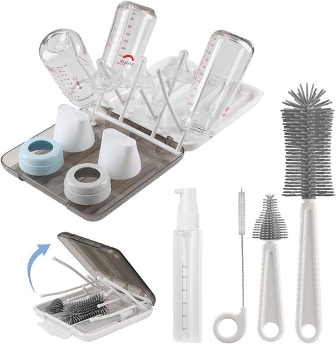 Baby Bottle Brush,6 in 1 Bottle Cleaner Brush Kit with Extendable Silicone