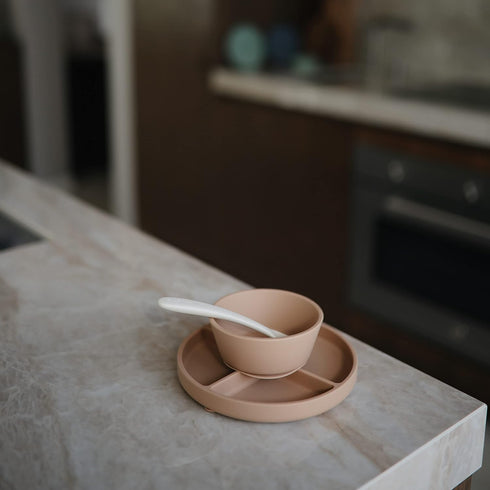 mushie Silicone Suction Bowl - BPA-Free Non-Slip Design (Natural)