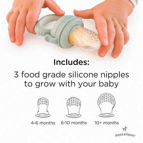 Forage Feeder, Soothing Silicone Frozen Baby Food Teething Toy, BPA, PVC & Phthalate Free - Fern