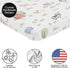 Sweet Jojo Designs Watercolor Farmhouse Farm Animals Fitted Mini Crib Sheet for Baby Nursery, Boy or Girl, Portable