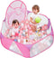 Eocolz Kids Ball Pit - Large Pop Up Childrens Ball Pits Tent for Toddlers with Basketball Hoop, 4 Ft (Pink)