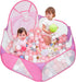 Eocolz Kids Ball Pit - Large Pop Up Childrens Ball Pits Tent for Toddlers with Basketball Hoop, 4 Ft (Pink)