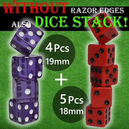 Graduation Gift Dice Stacking Cup Set with 4 Pcs 19mm and 5 Pcs 18mm Standard Dice and Storage Bag