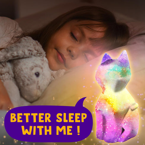 Goodyking Paint Your Own Cat Lamp Kit, DIY Cat Crafts Night Light for Kids Ages 8-12, Birthday Easter Party Gift