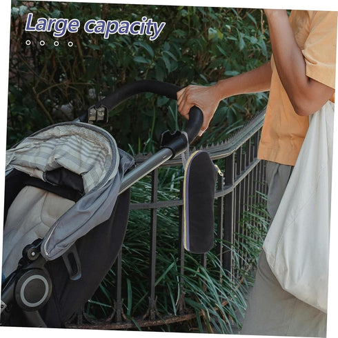 Toddmomy Zippered Insulated Bottle Carrier: Stroller Hanging Bag for Travel Milk Bottle Cooler & Warmer - Easy to Wipe