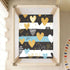 Bseiialft 52 28 Gold Blue Hearts Stripes Crib Sheets for Boys Girls Soft and Breathable Cotton Baby Sheets for Standard