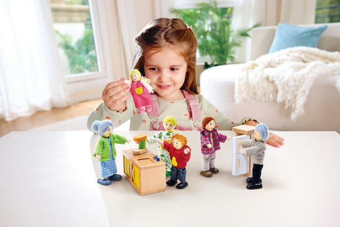 Set Set, Hape Happy Family Dollhouse Award Winning Doll Family Unique Accessory for Kids Wooden Dolls House.